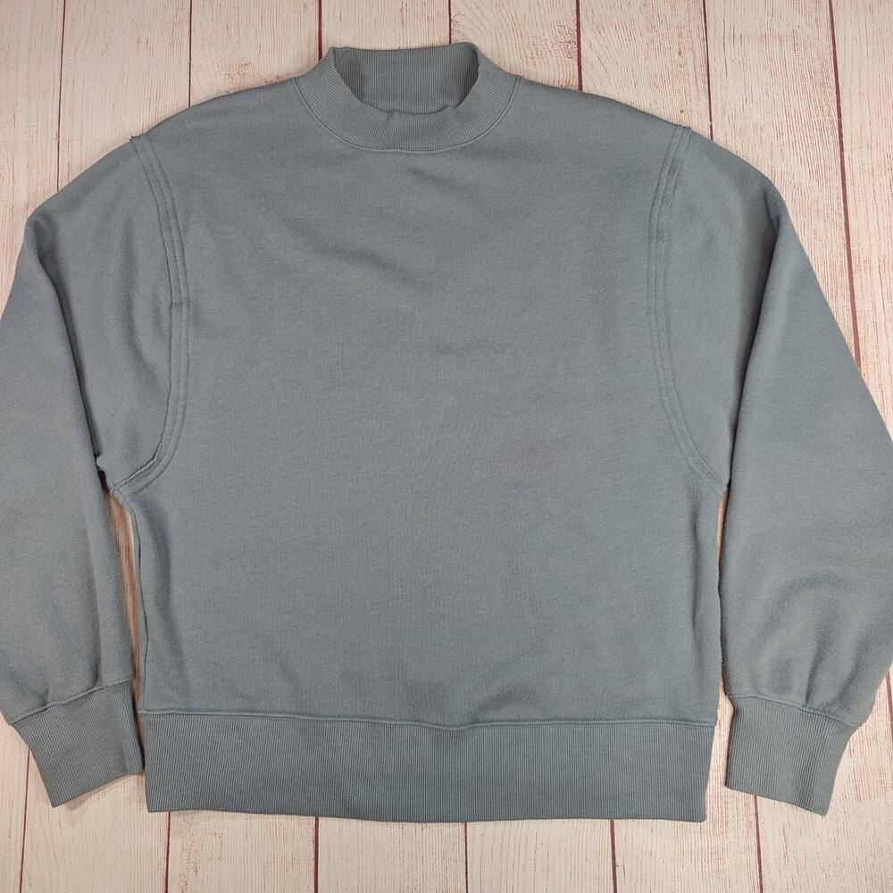 ALO Yoga Freestyle Slate Blue Mock Neck Sweatshirt sz S - Picture 6 of 12